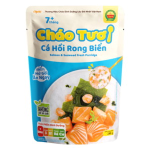 Cháo tươi cá hồi rong biển Cây Thị cho bé 7M+