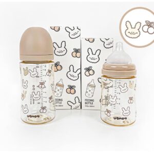 Bình sữa UBMOM PPSU Thỏ Nâu Cherry 280ml