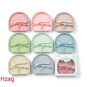 Set ăn dặm khay mây Misan có đế hút