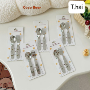 Set thìa dĩa inox Cocobear