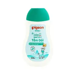 Sữa tắm gội Pigeon dịu nhẹ chiết xuất Jojoba xanh 200ml