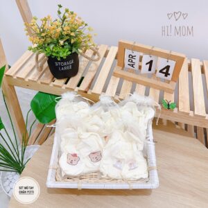 Set mũ bao tây chân petit gấu