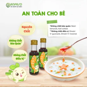 Nước Mắm Ăn Dặm Cho Bé Anpaso 120ml - Nước mắm nguyên chất 40 độ Đạm