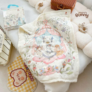 Chăn Xô Muslin Trần Bông BUNNY hoạ tiết cổ tích