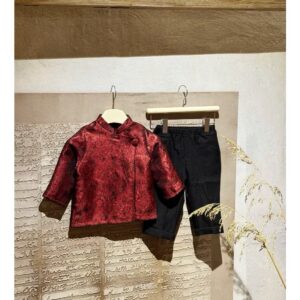 Set áo dài xanh đỏ cho bé trai