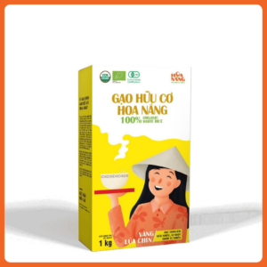 Gạo hữu cơ hoa nắng vàng lúa chín hộp 1kg