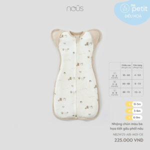 Nous - Nhộng chũn màu bé họa tiết gấu phối nâu size S/M