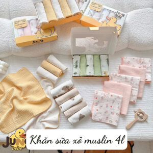 Khăn sữa xô Muslin Jungbebe