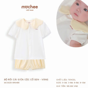 Mochee - Bộ rời cài giữa cộc cổ sen - Vàng (BR048)
