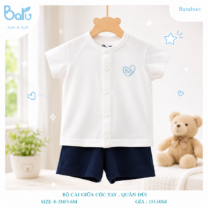 Balu - Bộ cộc cài giữa/chéo cộc tay quần đùi