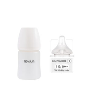 Bình Moyuum thủy tinh tráng Silicon 150ML trơn