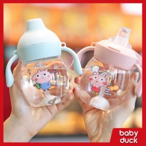 Bình uống nước tập hút chống sặc kèm tay cầm Duck Bear