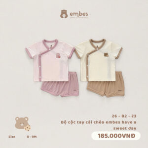 Embes - Bộ cộc tay cài chéo embes have a sweet day
