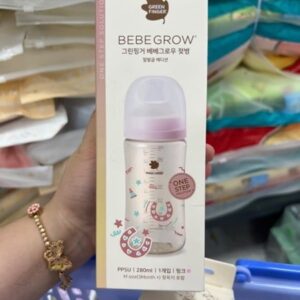 Bình sữa BebeGrow Green Finger 280ML Hồng móng ngựa
